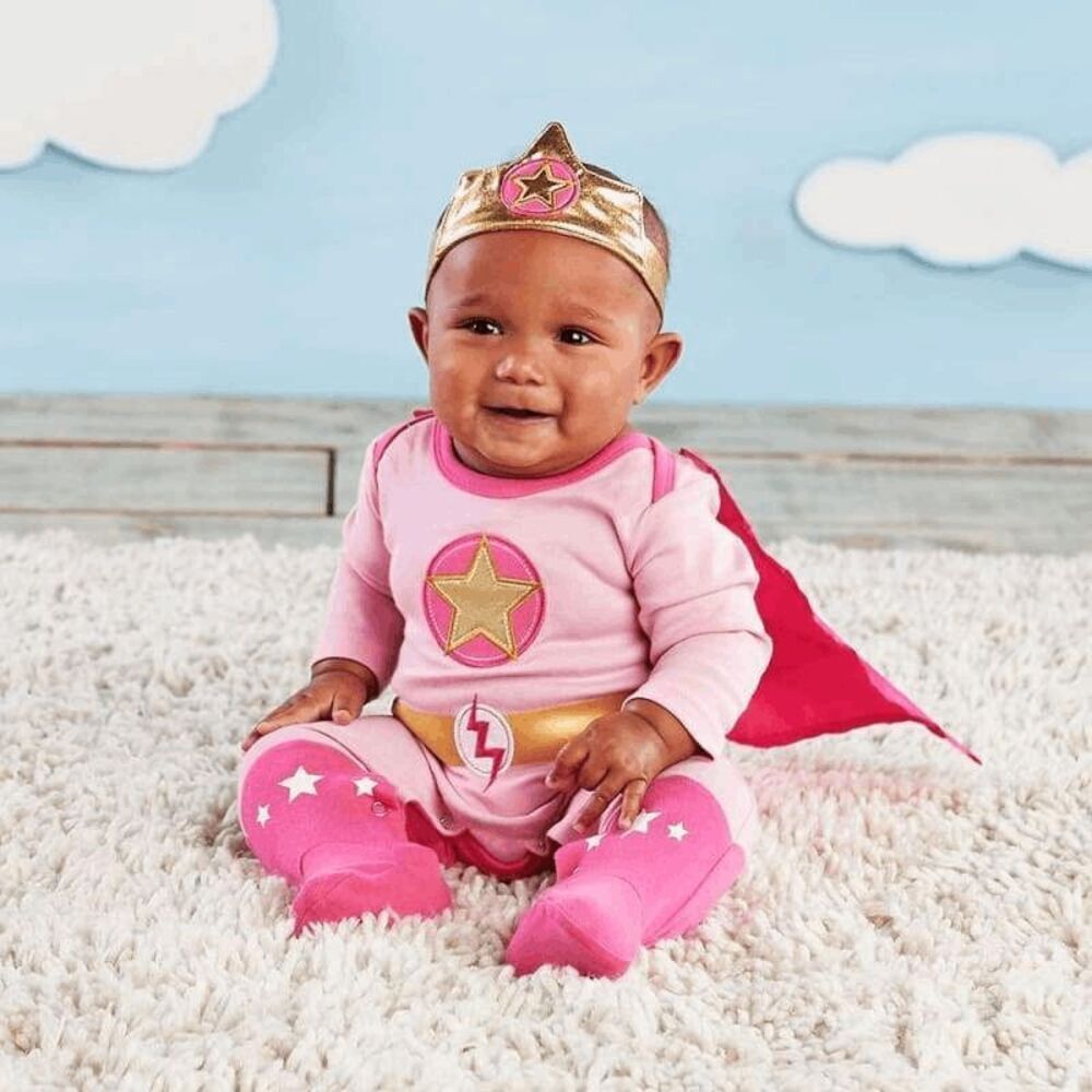 Brand New Baby Aspen Big Dreamzzz Baby Superhero 2-Piece Layette Set - Girls Siz